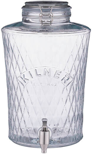 Kilner Clip Top Diamond Dispenser 8L with Stainless Steel Tap