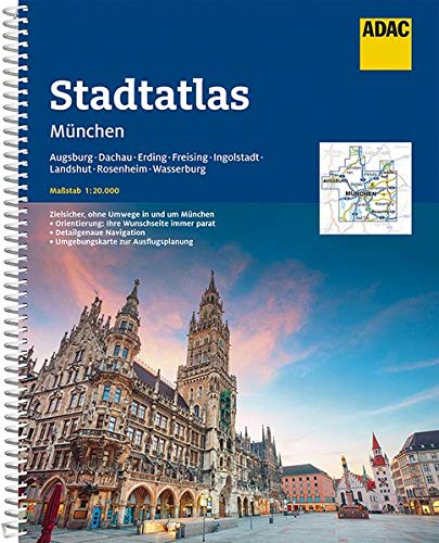 ADAC StadtAtlas München mit Augsburg, Dachau, Erding, Freising, Ingolstadt: Landshut, Rosenheim, Wasserburg 1:20 000 (ADAC Stadtatlanten 1:20.000) - Preis vom 09.10.2026 07:28:09 h