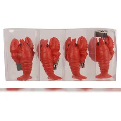 Decoris 4 Tischdeckenbeschwerer Hummer 6x3x2cm Keramik Tischdeckengewichte Gewichte zum Beschweren Tischdecken Beschwerer Tischtuchhalter Tischtuchgewichte