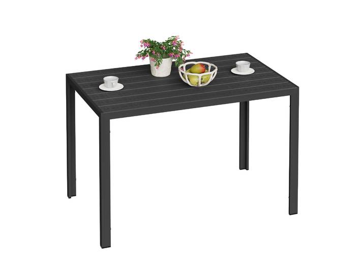 Table de jardin Woltu en aluminium et WPC, résistante aux intempéries, table de balcon multifonctionnelle, table rectangulaire pour dîner et barbecue, pour la décoration de la terrasse
