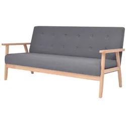 vidaXL Sofa-Set 3-tlg. Stoff Dunkelgrau