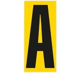 Buchstabe A, für den Boden, gelb/schwarz, Kunststoff, 180x400mm, 3/VE