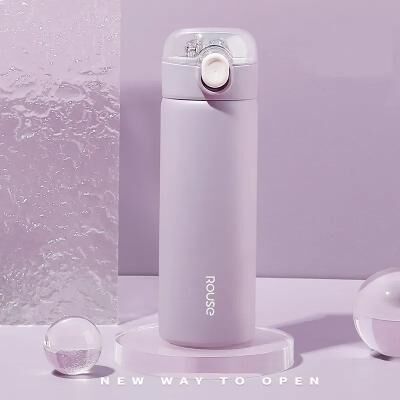 All Categories Goods Stainless Steel Vacuum Flask With Straw, Girls Cute Thermos Bottle Portable Travel Coffee Mug Thermal Water Bottle Gifts purple