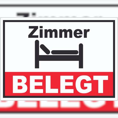 HB-Druck Zimmer BELEGT Aufkleber A0 (841x1189mm)