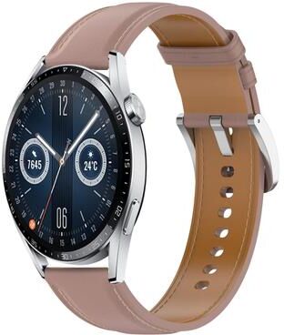 Everyday Crate Huawei Watch GT 3 42mm Genuine Leather Watch Band 20mm Quick Release Replacement Strap dark Pink