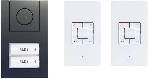 M-e modern-electronics Vistus AD ALU 4020A Vistus Türsprechanlage Kabelgebunden Komplett-Set 2 Familienhaus Anthrazit