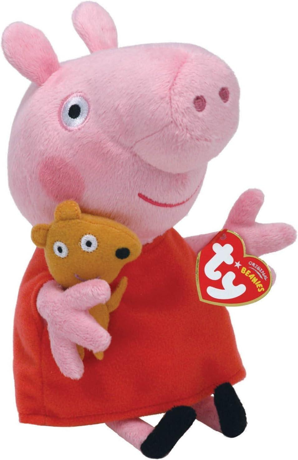 TY 46128 Beanie Babies Pluche Knuffel Peppa Pig, 15 cm