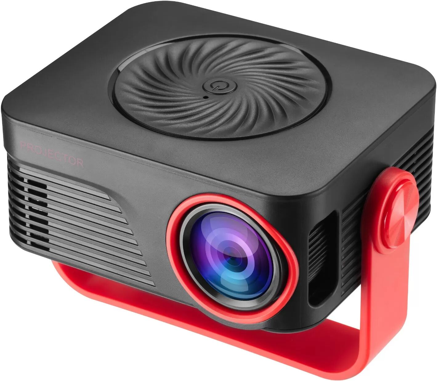 INF Projecteur Portable Maison avec WiFi & Support 3D, Décodage 1080P Noir + Rouge