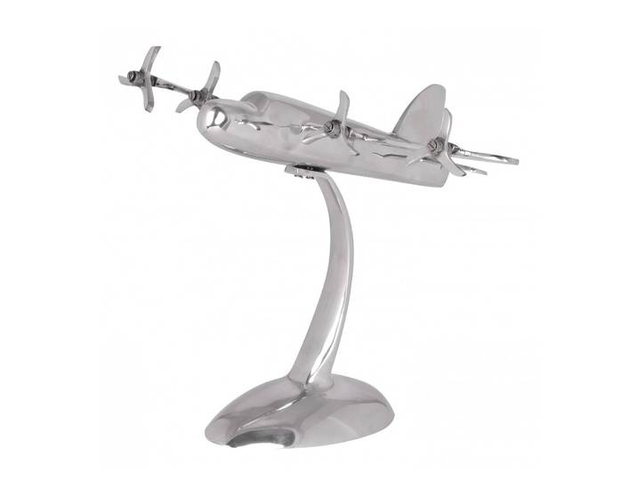 Skulptur Flieger 42 x 42 x 30cm Silber