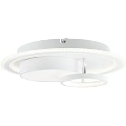 BRILLIANT Lampe, Sigune LED Deckenleuchte 40x40cm weiß/schwarz, 1x LED integriert, 40W LED integriert, (4400lm, 3000K), mit Fernbedienung dimmbar