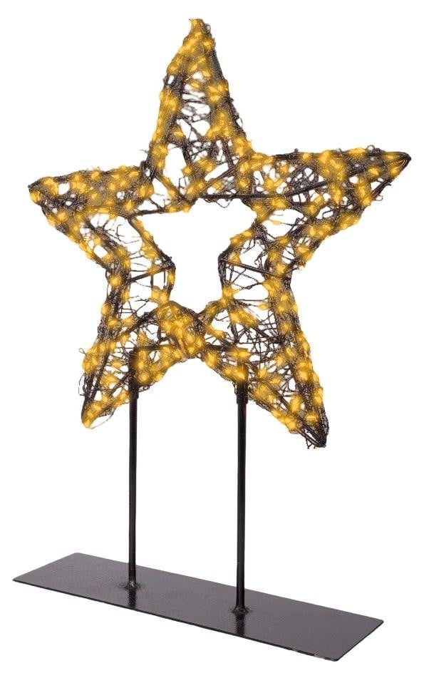 Lumineo Classic Warm 300 Micro-LED Verlichte Ster Tafellamp - Zwart - 28 x 37 cm