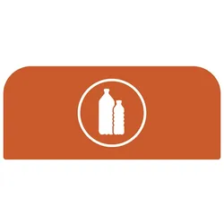 Hinweistafel aus verzinktem Stahl für Rubbermaid Recycling-Station Kunststoff | 57 Liter | Orange von PROREGAL