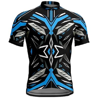Herren Radtrikot Geometrisch Kurzarm Fahhrad T-Shirt Trikot mit 3 Gesäßtaschen Mountainbike MTB Schnelltrocknend Anatomisches Design Feuchtigkeitsableitend Atmungsaktiv Sport Gelb Rot Blau Bekleidung