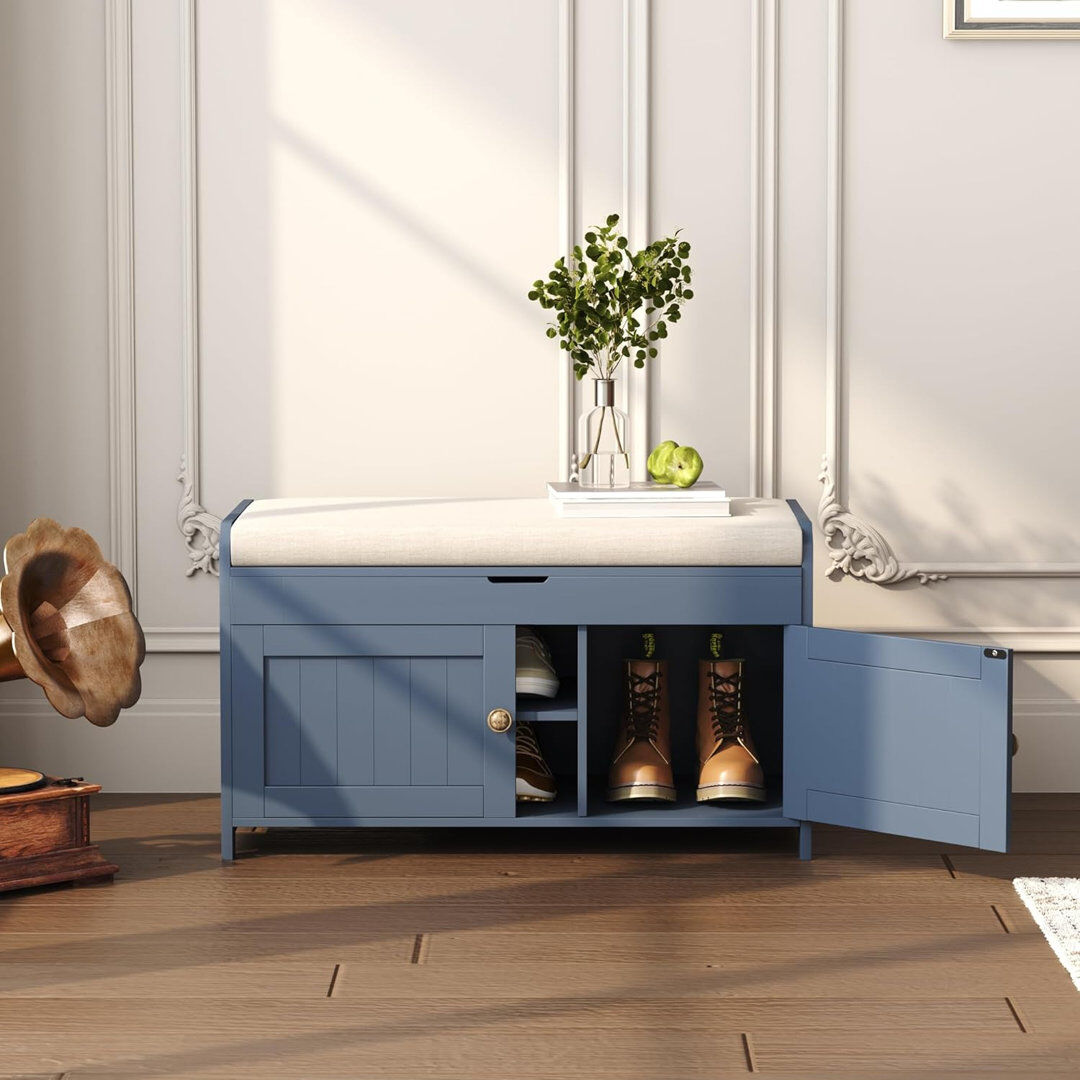 Lark Manor 6 Pair Shoe Storage Bench Blue 6