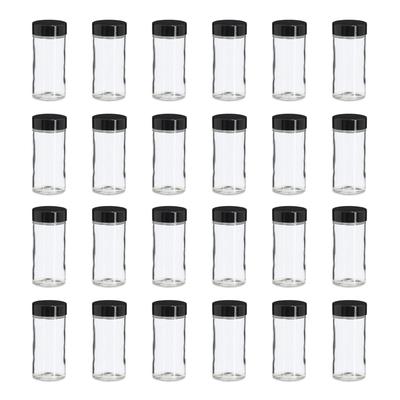 Gewürzstreuer ZELLER PRESENT "Gewürzglas mit Kunststoffdeckel, 24er Set", schwarz, H:9,5cm Ø:4,5cm, Gewürzstreuer, Gewürzstreuer, 90 ml, schwarz, ca. Ø4,5x9,5 cm