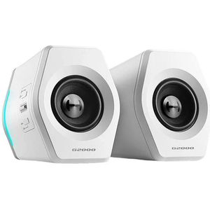 Edifier PC-Lautsprecher G2000-WHITE Desktop, 16 Watt, 2.0 Stereo, RGB-LED, 3,5mm Klinke, USB & Bluetooth