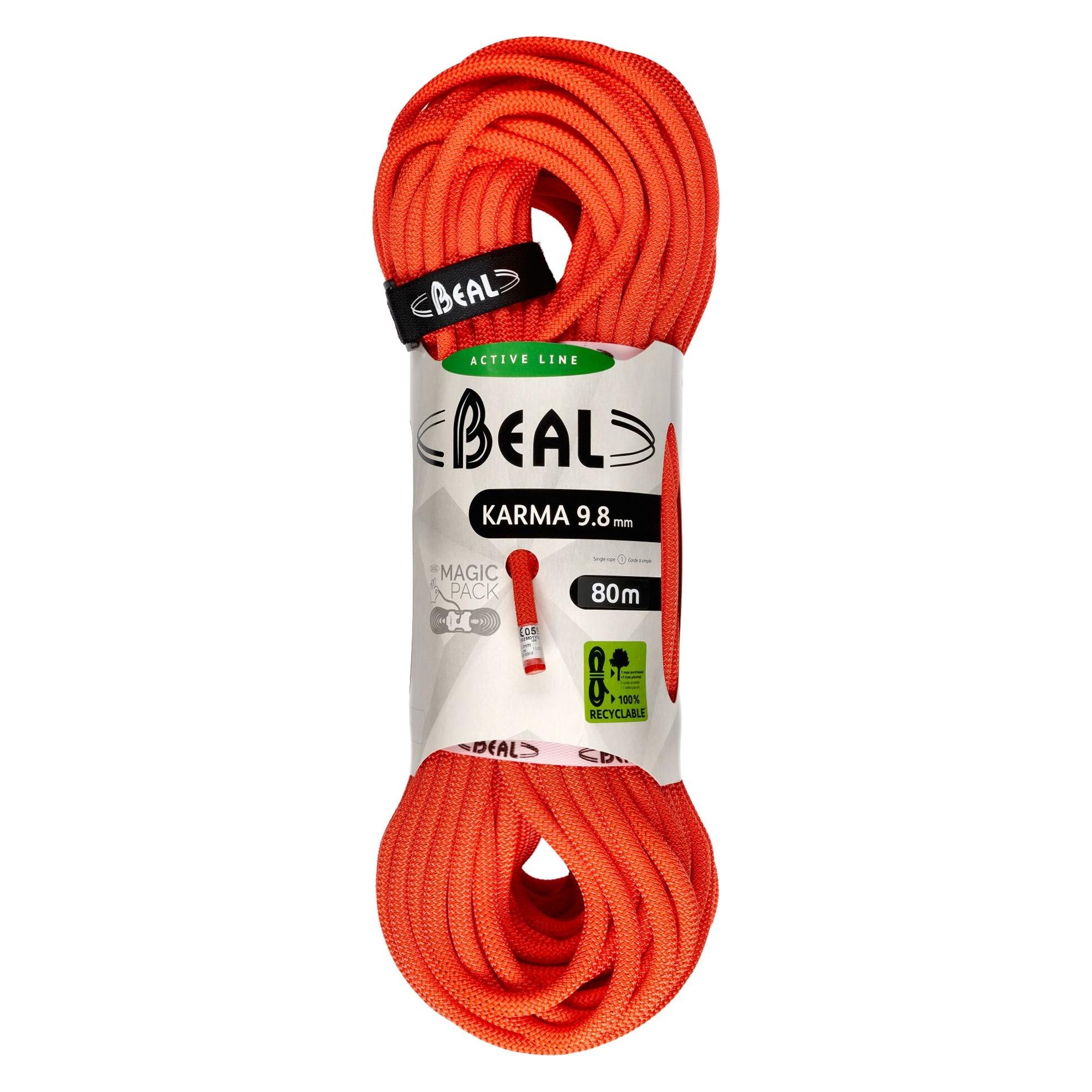 Beal Kletterseil 9,8mm Karma 80 m Orange Einfachseil (80 m) (BC098K.80.O)