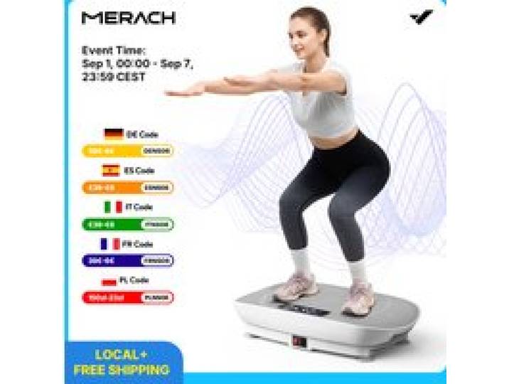 MERACH Vibratieplaat Apparaat Aangedreven Vibratieplatform CV30 voor Volledige Lichaamstraining, Vetverbranding & Spieropbouw, Gewichtsverlies & Lichaamsvorming