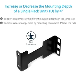 StarTech 4in Rack Depth Adapter - 1u, Server Zubehör, Schwarz