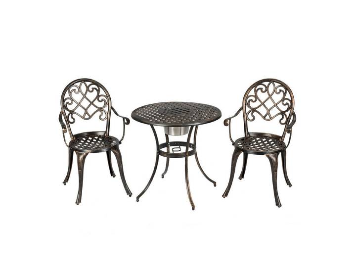 COSTWAY Balkonset, (3-tlg), Bistro-Set mit abnehmbarem Eiskübel