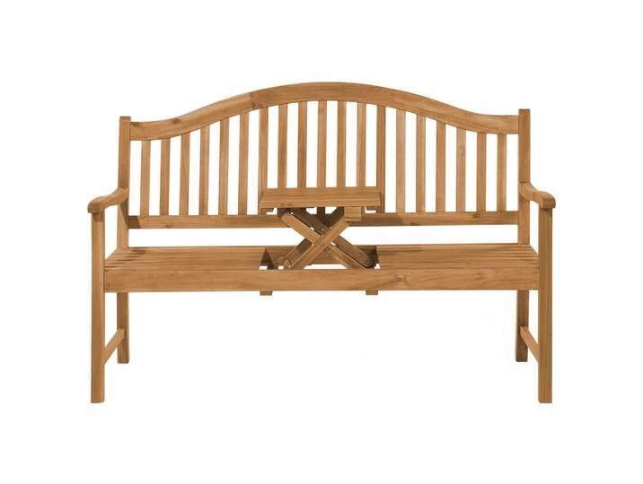 GARTENBANK Akazienholz hellbraun aufklappbarer Abstelltisch 150 cm Hilo