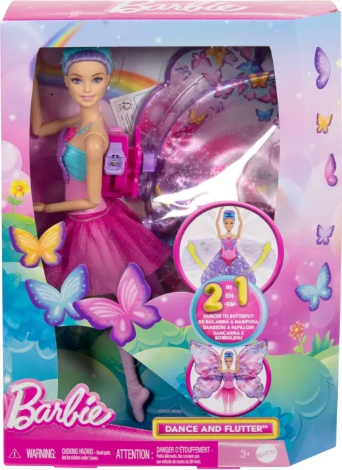 Barbie Tänzerin mit Schmetterlingsflügeln, 2-in-1-Verwandlung