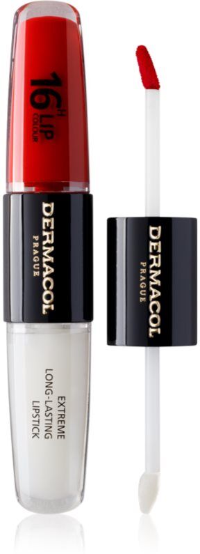 Dermacol 16H Lip Colour long-lasting lipstick and lip gloss shade 04 Revenge Red 2x4 ml