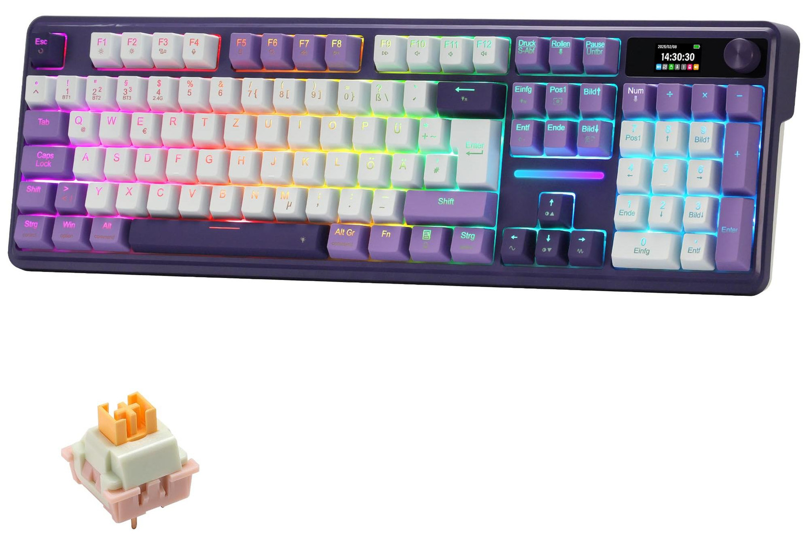 Selius Mechanisch Toetsenbord 96% Compact QWERTZ - Draadloos - RGB Verlichting - PBT Keycaps