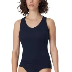 Schiesser Fine Rib Top Dunkelblau Baumwolle Large Damen
