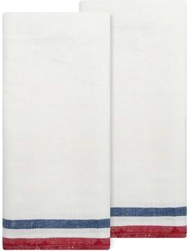 "Caravan Normandy White Tea Towels - Set of 2 - 20 x 30"""
