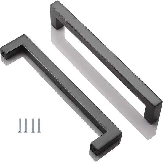 Set van 2 zwarte keukenkast handgrepen van 160 mm