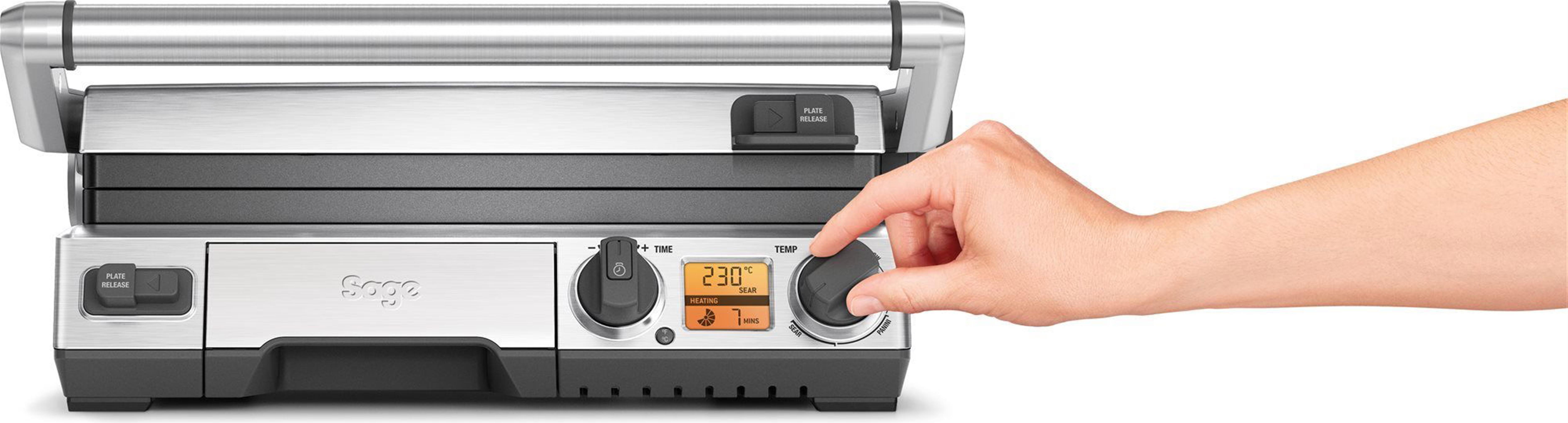 Sage Kontaktgrill Bgr820, 2400 W, 884 cm² antihaftbeschichtete Grillfläche