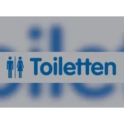 WC-Schild, "Toiletten", Damen / Herren, 40 x 160 mm - 160x40x1 mm Kunststoff