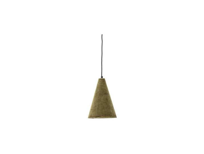 Suspension en coton et papier vert, E27, 1 ampoule, conique, câbl