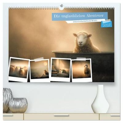 Die unglaublichen Abenteuer eines durchschnittlichen Schafs (hochwertiger Premium Wandkalender 2027 DIN A2 quer), Kunstdruck in Hochglanz