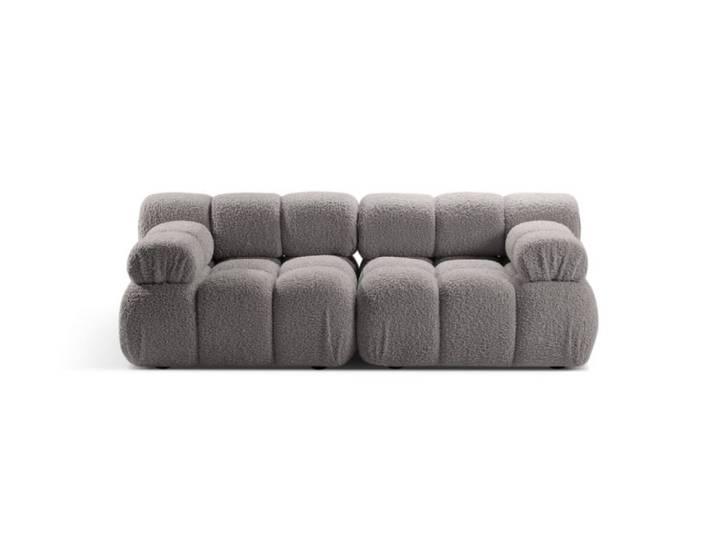 Canapé modulaire 2 places en bouclé gris clair
