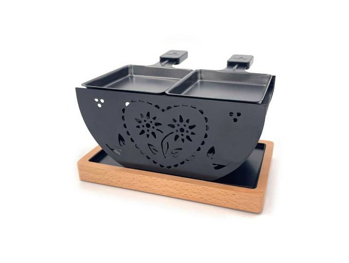Heidi Cheese Line Raclette-Grill, Schwarz, Hellbraun, Holz, Metall, 14x11x22 cm, Tischgrills & Fondues, Raclette-Grills