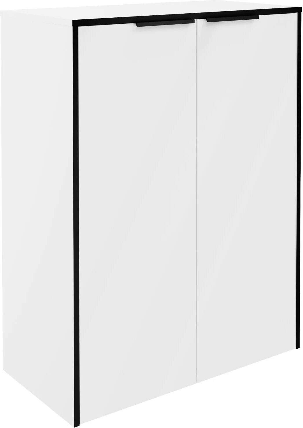 FACKELMANN FLAIR Doppel Midischrank 63 cm breit, Weiß/Anthrazit