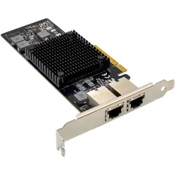 MicroConnect Network Card PCIe x8 X550-T2 (Mini PCI Express), Netzwerkkarte, Schwarz