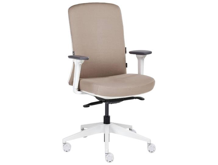 BELIANI Bürostuhl Taupe Stoff Verstellbare Lendenwirbelstütze Verstellbare Armlehnen Drehbar Höhenverstellbar Ergonomischer Schreibtischstuhl