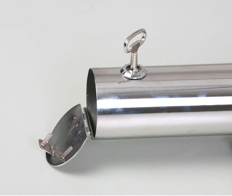 B2B Partner Wandaschenbecher aus EdelStahl, für draußen, 75 x 75 x 470 mm