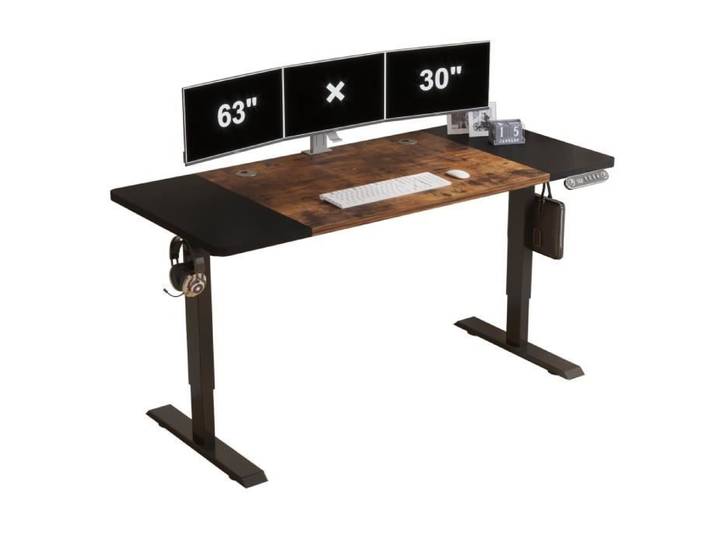 Radlove 160x76cm Bureau d'ordinateur réglable en Hauteur-Bureau Assis-Debout Réglable en Hauteur électriquement Couleur