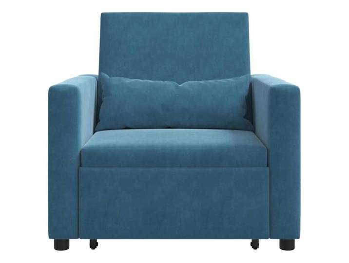 Fauteuil Convertible bleu velours 3-en-1_2 ans garantie_51245