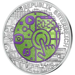 Österreich 2025: 25€ Silber-Niobmünze Digitalisierung