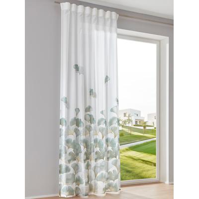 Gardine HEINE HOME Gr. 3, weiß (salbei, weiß), B:135cm H:225cm, Polyester, Gardinen, Gardine