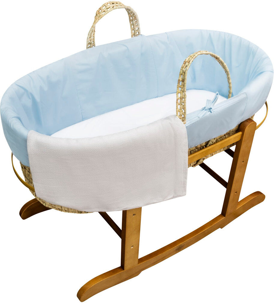 Kinder Valley Moses Basket With Stand with Bedding with Mattress Brown 30cm H X 47cm W X 86cm L