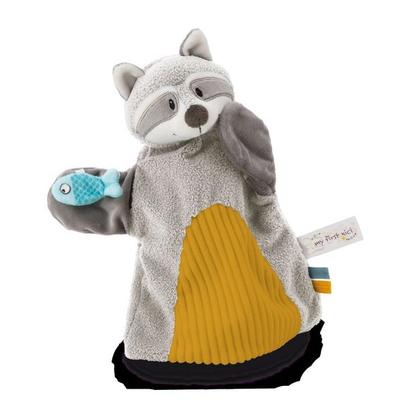 Schmusetuch Handpuppe Waschbär 2in1 26x25cm auf