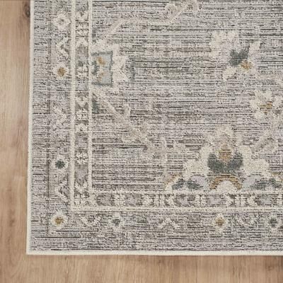Abani Rugs NRA120A Traditional Floral Lattice Slate Grey Area Rug