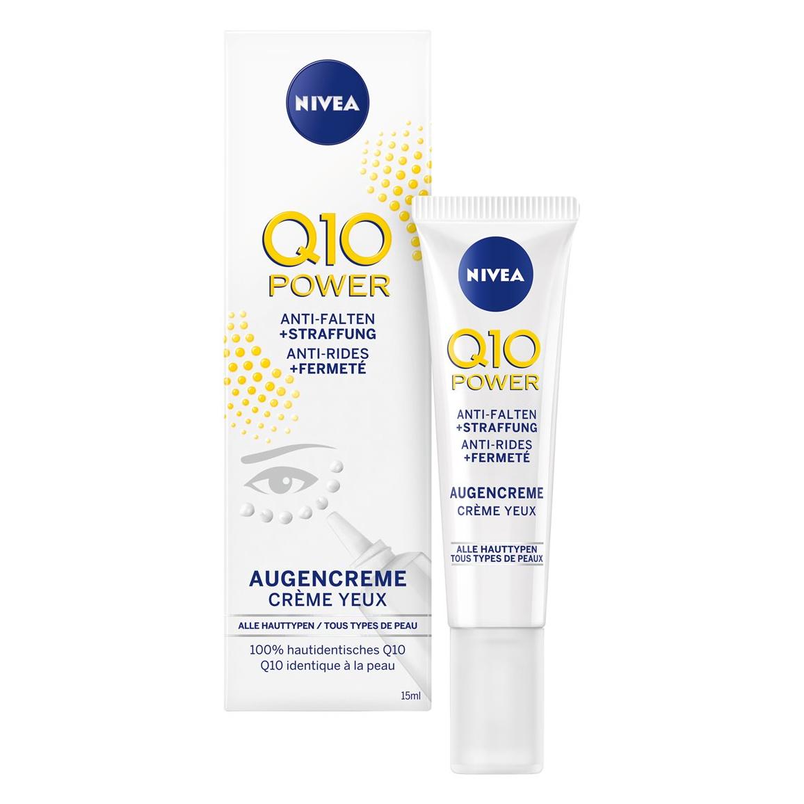 Nivea Q10 Power Anti-Falten Extra Straffende Augenpflege (Augenpflege Crème, 15 ml, Tag + Nacht) (100307)