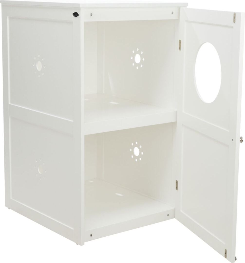 TRIXIE Katzenhaus für Katzentoilette XL, 2 Etagen, MDF, 53 x 90 x 58 cm, weiß